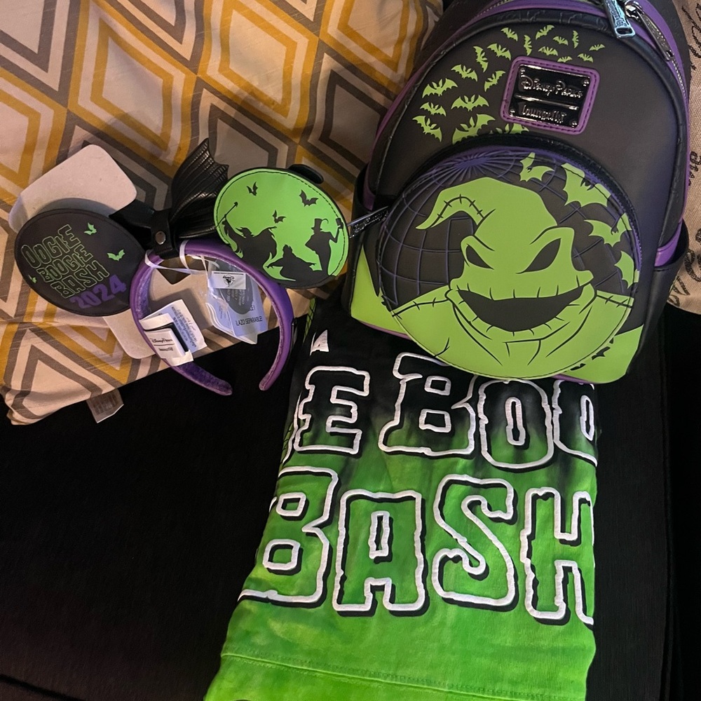 Loungefly Oogie Boogie Black and Green Backpack Set